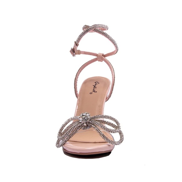 💫 Grammy Nude/Clear Rhinestone Bow Heel - Picture 5 of 5